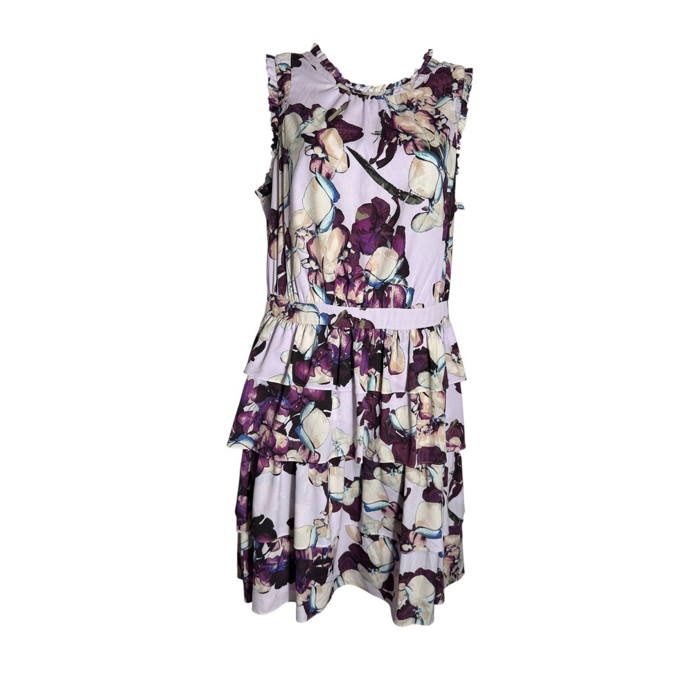 Banana Republic Dress‎ Size 10 Purple Floral Tiered Sleeveless Casual Dress 💜💜